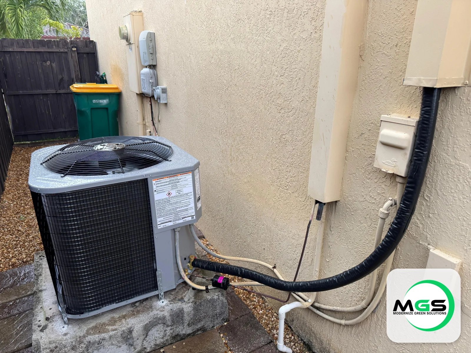 AC condenser installation by Modernize Green Solutions